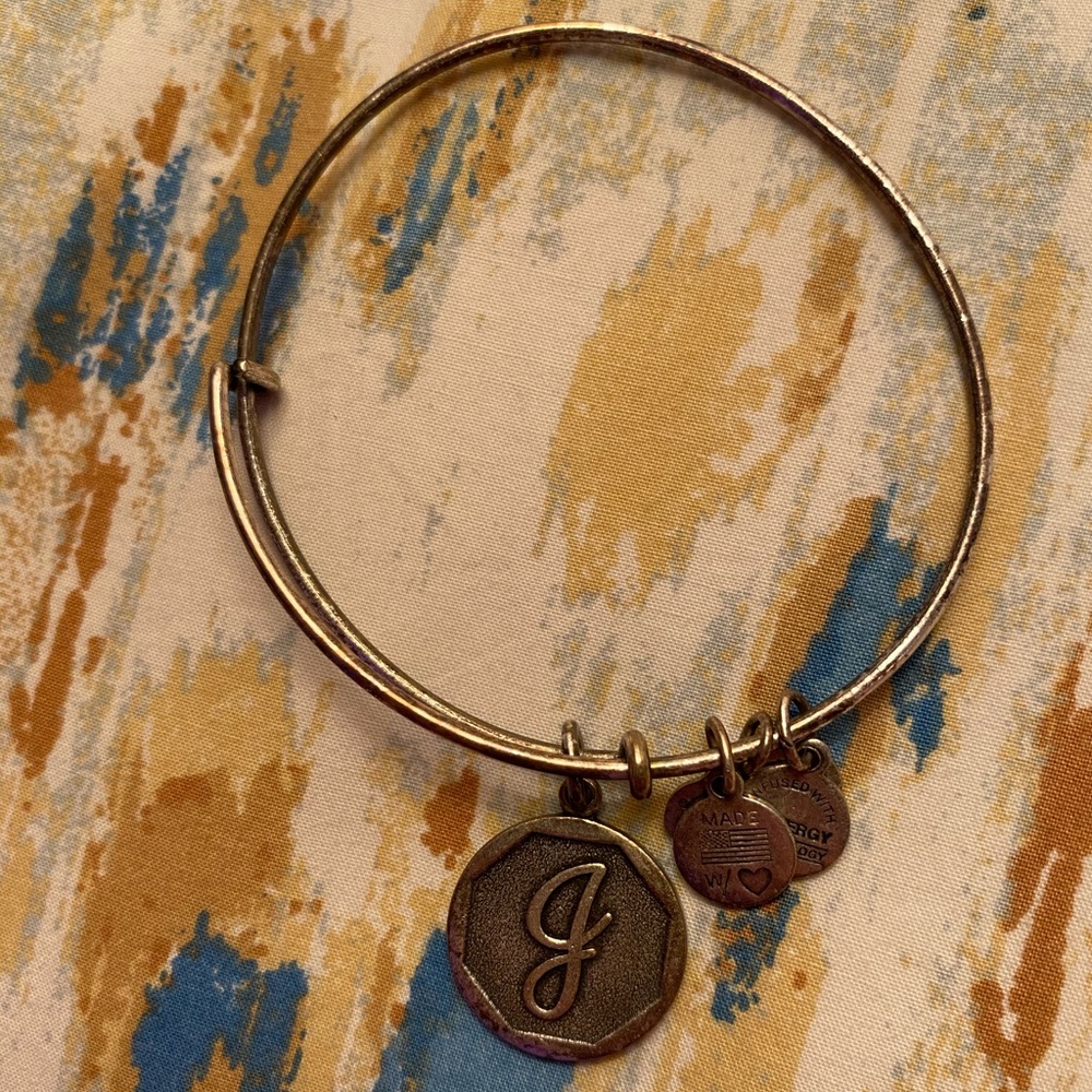 alex and ani bangle bracelet "J"